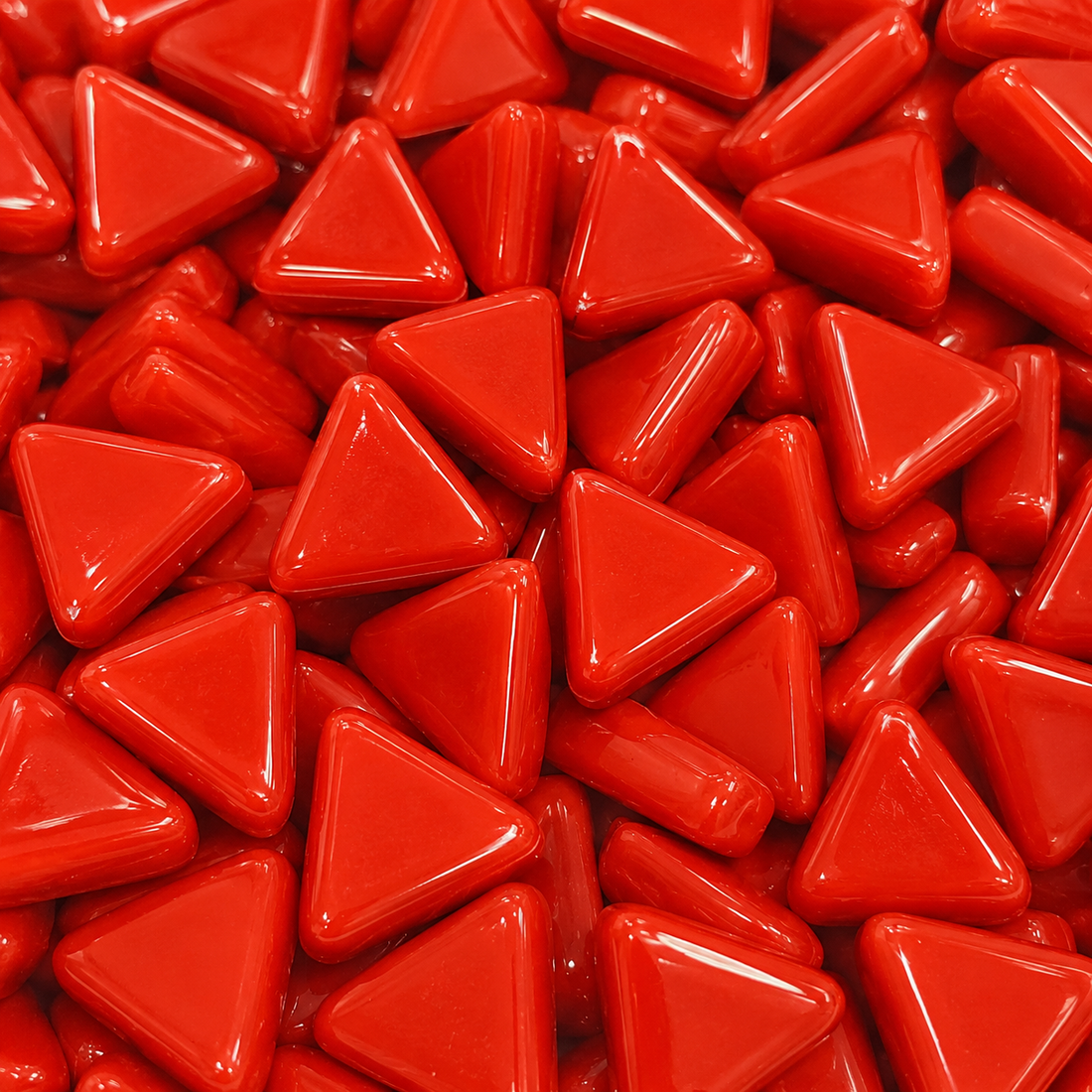 Mini Glass Mosaic Triangle Bright Red