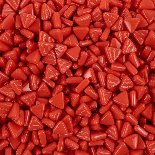Mini Glasmosaik Dreieck Klar Rot