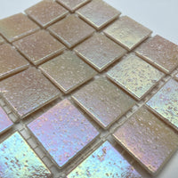 Mosaico di vetro iridescente 20mm pesca