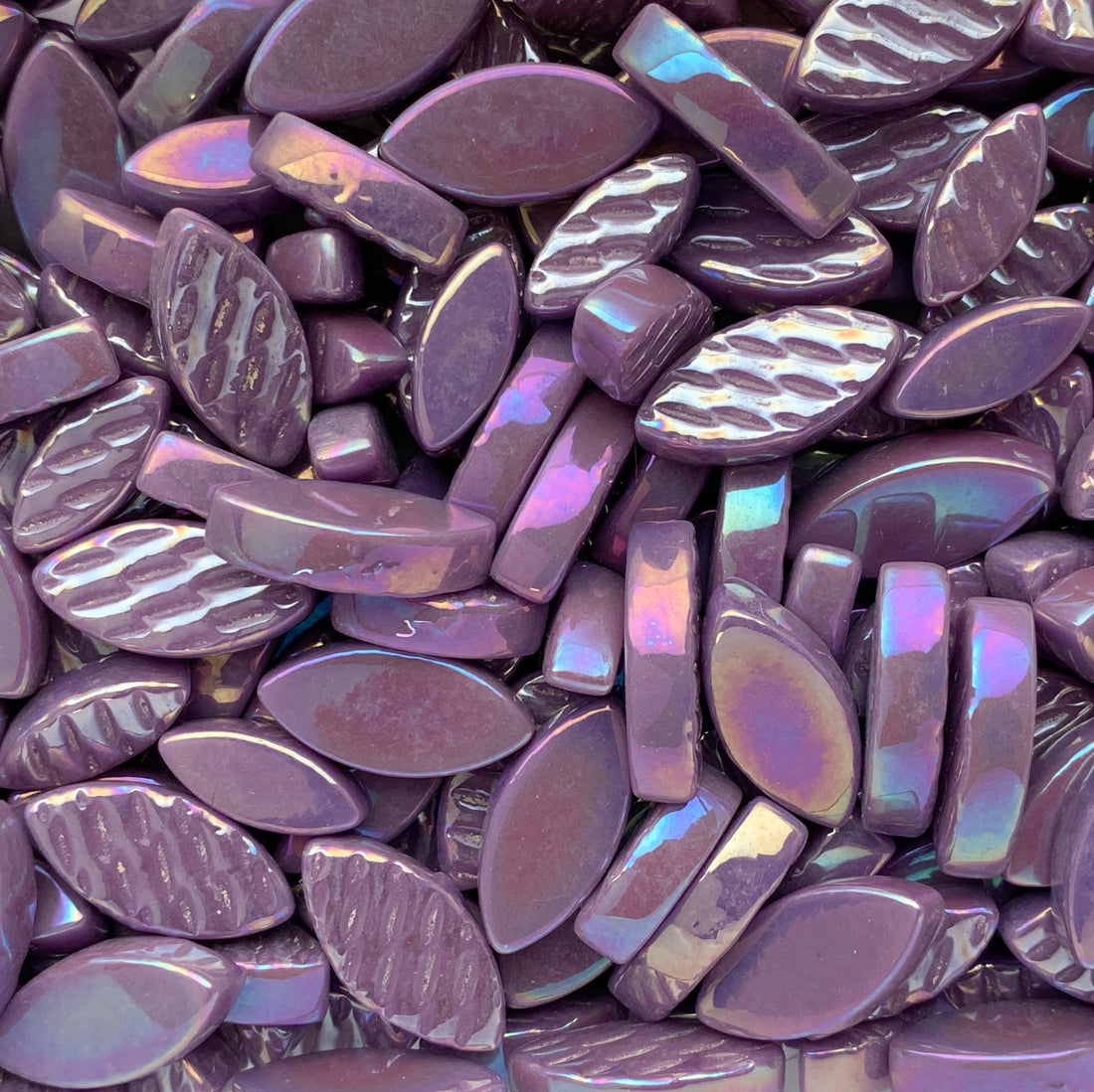 Mosaiksteinen Elipsenform Perle Glas  Magenta
