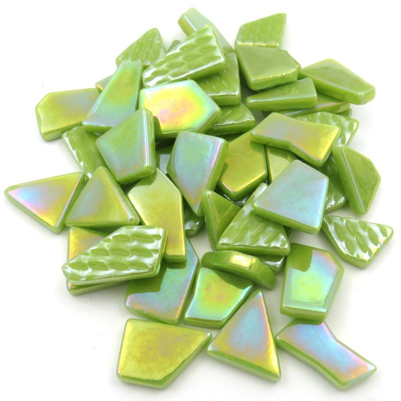Ottoman Puzzle Iridescente Verde Acido