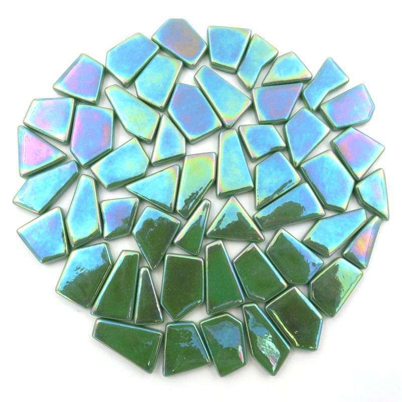 Ottoman Puzzle Iridescente Verde Prato