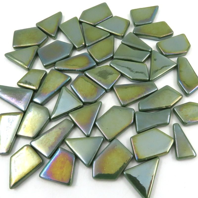 Ottoman Puzzle Iridescente  Verde Pino
