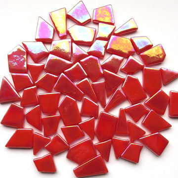 Ottoman Puzzle Irisé  Orange Rouge