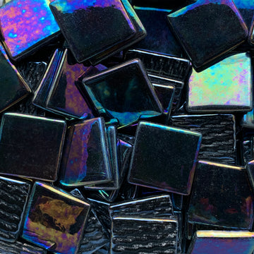 Pâte de Verre Parelmoer 25mm Opaalzwart