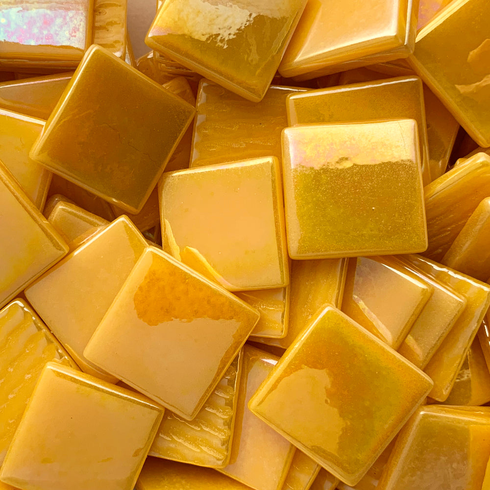 Pâte de Verre Madreperla 25mm Giallo Caldo