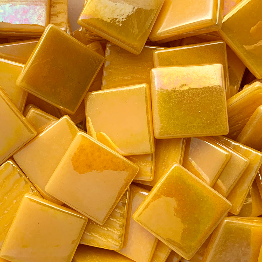 Pâte de Verre Madreperla 25mm Giallo Caldo