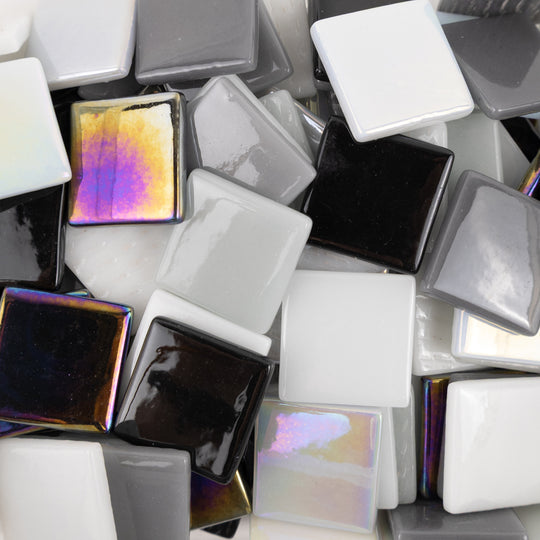 Pâte de Verre 25mm Nero Grigio Mix