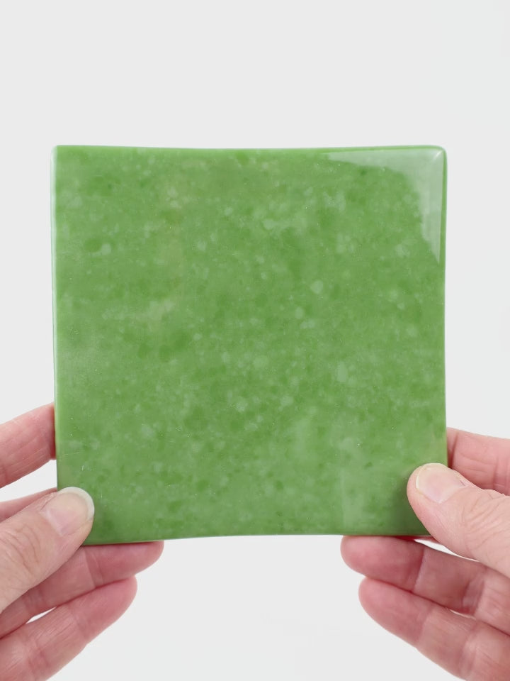 Video showing Morasutti Smalti mosaic tile – green – 11.5 x 11.5 cm, rotated to show full tile