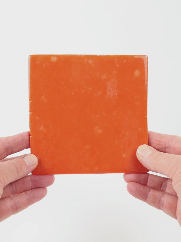 Video showing Morasutti Smalti mosaic tile – brick – 11.5 x 11.5 cm, rotated to show full tile