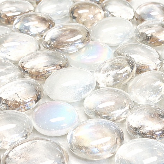 Billes de Verre  16-20 mm Blanc Mix