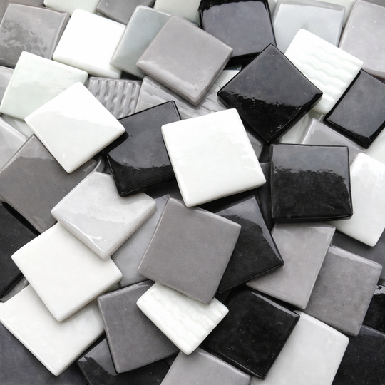 Pâte de Verre 25mm Black Grey White Mix