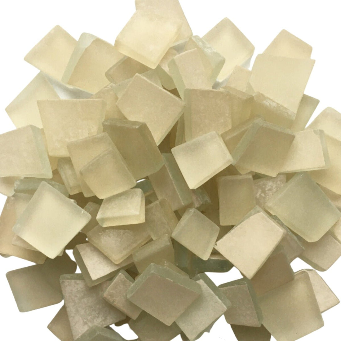 Verre Mosaique - glass mosaic -Glasmosaik-glasmozaïek-Beachglass Ivoor - mosaicshop