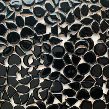 Verre Mosaique - glass mosaic -Glasmosaik-glasmozaïek-Charms Zwart - mosaicshop