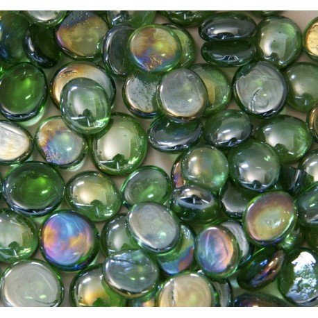Verre Mosaique - glass mosaic -Glasmosaik-glasmozaïek-Glasdruppels 16-20mm Diamantgroen - mosaicshop