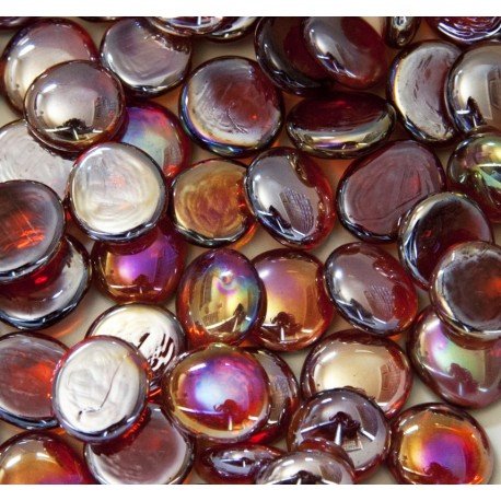 Verre Mosaique - glass mosaic -Glasmosaik-glasmozaïek-Glasdruppels 16-20mm Diamantrood - mosaicshop