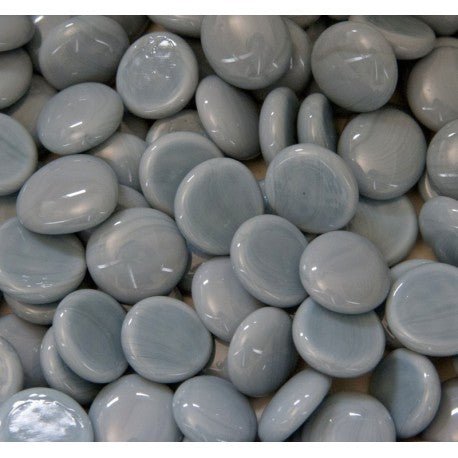 Verre Mosaique - glass mosaic -Glasmosaik-glasmozaïek-Glasdruppels 16-20mm Grijs - mosaicshop