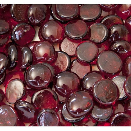 Verre Mosaique - glass mosaic -Glasmosaik-glasmozaïek-Glasdruppels 16-20mm Kristalrood - mosaicshop
