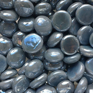 Verre Mosaique - glass mosaic -Glasmosaik-glasmozaïek-Glasdruppels 16-20mm Opaalgrijs - mosaicshop