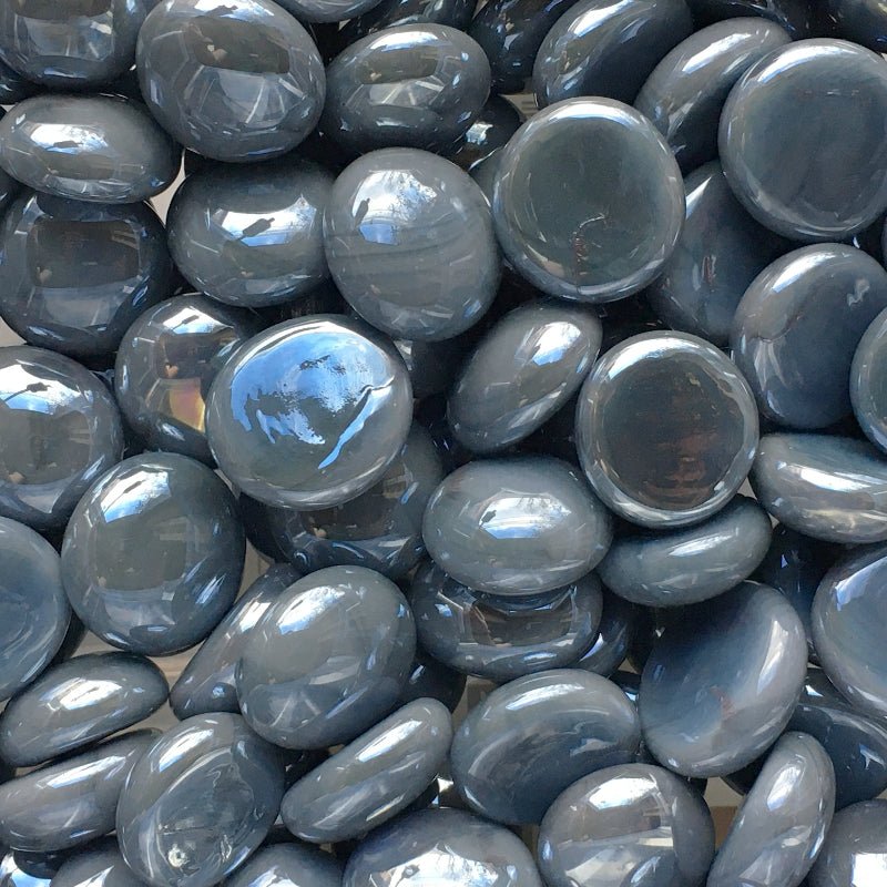 Verre Mosaique - glass mosaic -Glasmosaik-glasmozaïek-Glasdruppels 16-20mm Opaalgrijs - mosaicshop
