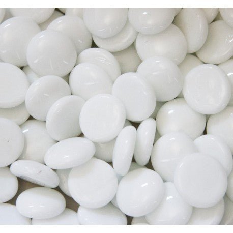 Verre Mosaique - glass mosaic -Glasmosaik-glasmozaïek-Glasdruppels 16-20mm Wit - mosaicshop