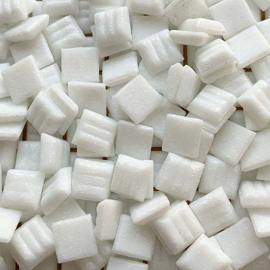 Pâtes de Verre 10mm  Blanc Mat