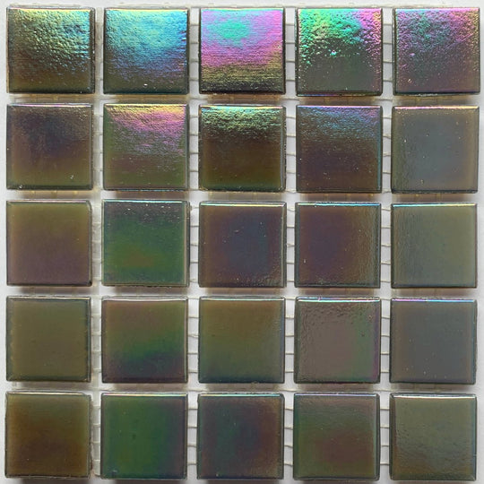 Iridescent Glass Mosaic 20mm  Crystal Fog