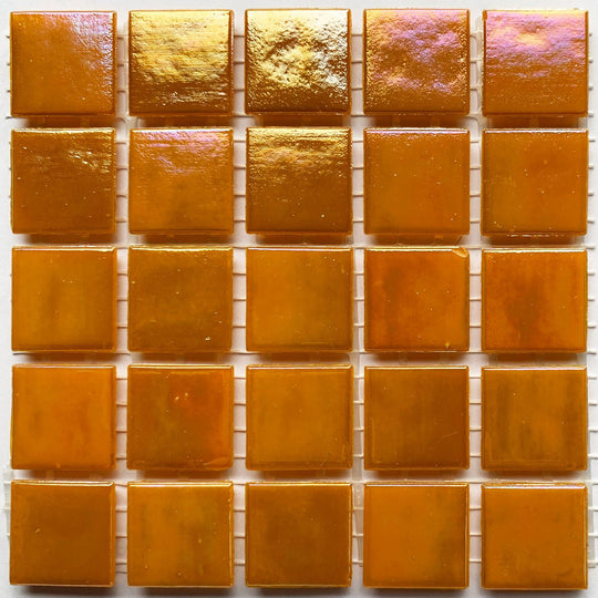 Mosaico di vetro iridescente 20mm arancione