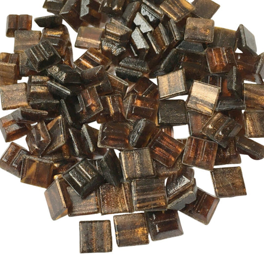 Mosaico di vetro con venature dorate 10mm Topazio profondo