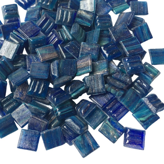 Mosaico di vetro con venature dorate 10mm Lucentezza di pavone