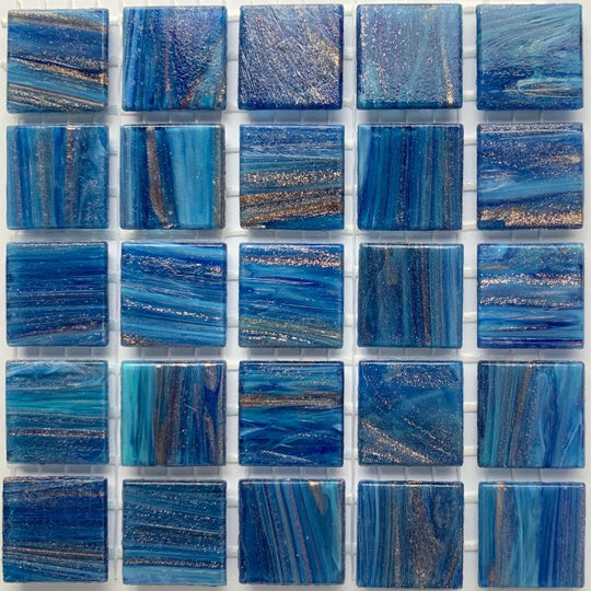 Gold Glass Mosaic 20mm  Heavenly Blue