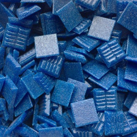 Verre Mosaique - glass mosaic -Glasmosaik-glasmozaïek-Glasmozaiek Murano 20mm Staalblauw - mosaicshop