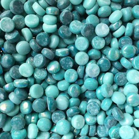 Verre Mosaique - glass mosaic -Glasmosaik-glasmozaïek-Glasnopjes 12mm Groenblauwmix - mosaicshop