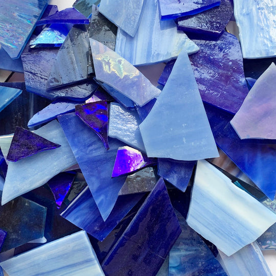 Frammenti di vetro Blu Cielo