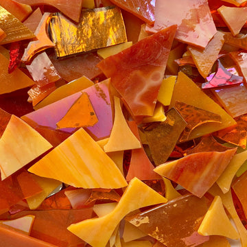 Verre Mosaique - glass mosaic -Glasmosaik-glasmozaïek-Glasscherven Glasscherven Oranjemix - mosaicshop