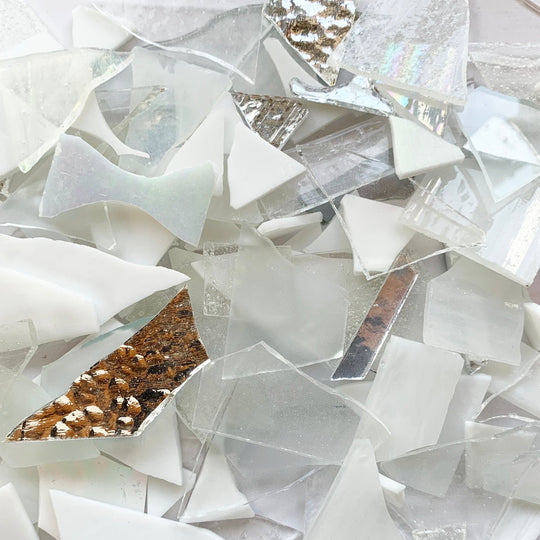 Frammenti di vetro Bianco