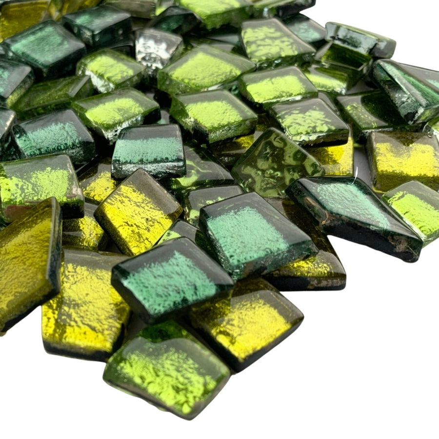 Verre Mosaique - glass mosaic -Glasmosaik-glasmozaïek-Glastegel met Spiegel Groenmix - mosaicshop