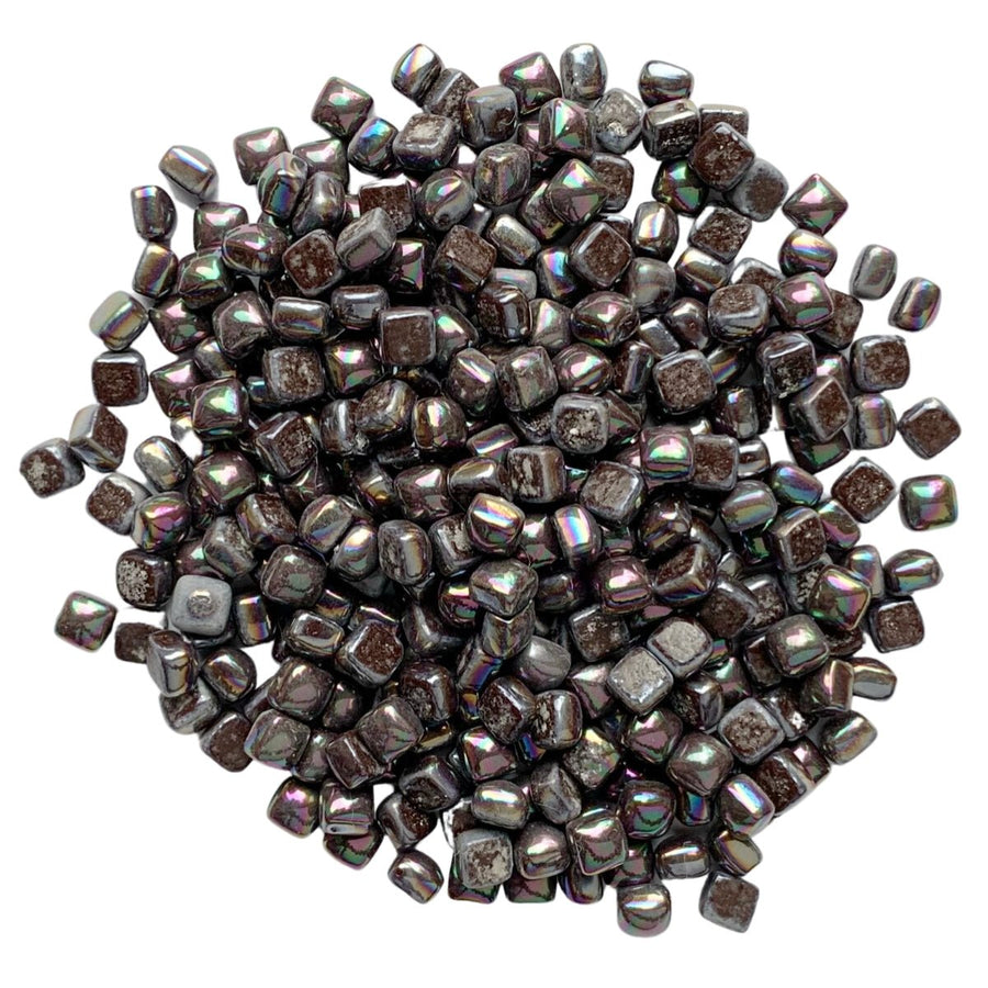 Verre Mosaique - glass mosaic -Glasmosaik-glasmozaïek-Micro Glasmozaiek 4,8mm Parelmoer Donkere Chocolade - mosaicshop