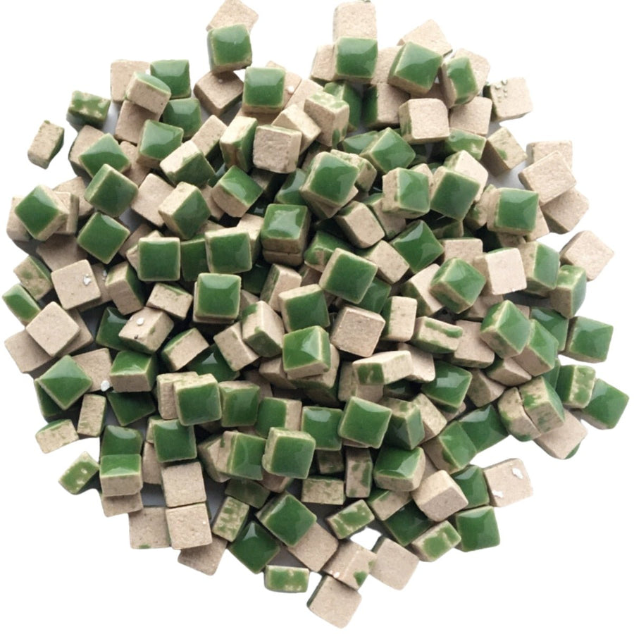 Verre Mosaique - glass mosaic -Glasmosaik-glasmozaïek-Micro Keramiek 5mm Eukalyptus - mosaicshop