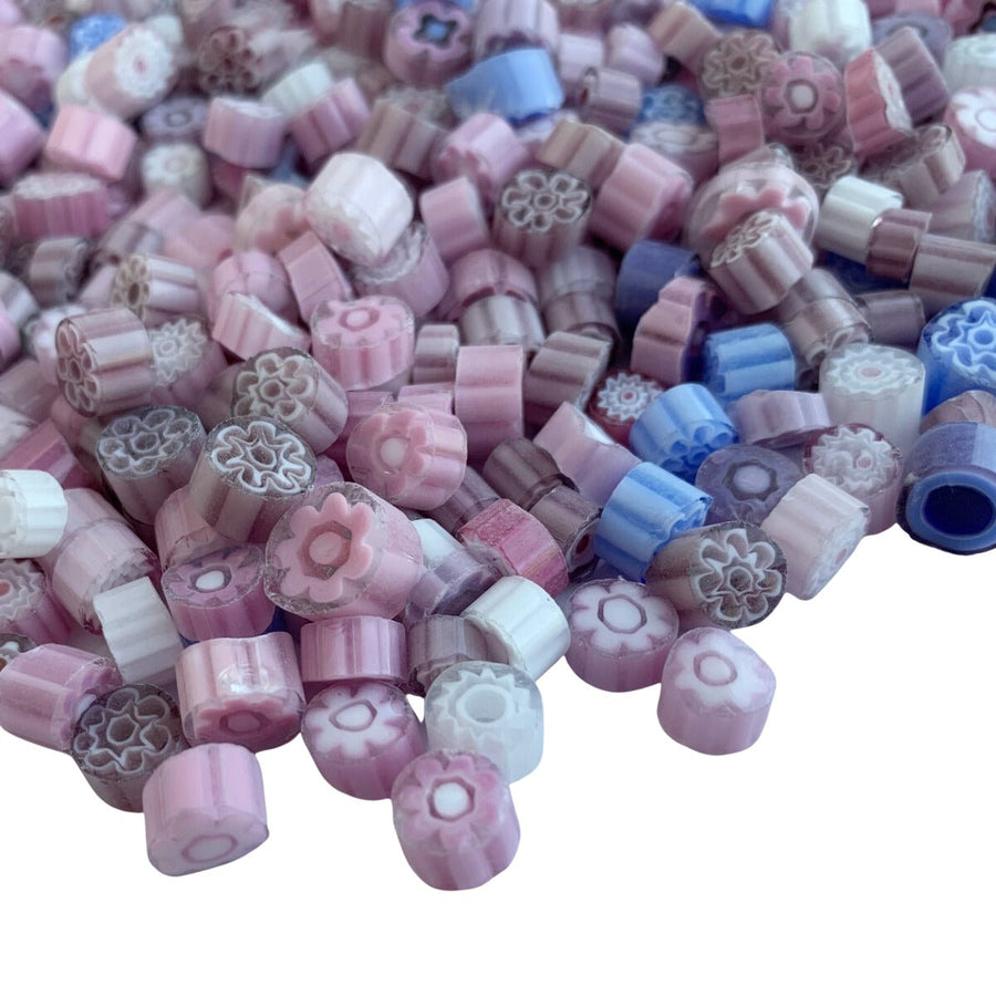 Verre Mosaique - glass mosaic -Glasmosaik-glasmozaïek-Millefiori Paarsmix - mosaicshop