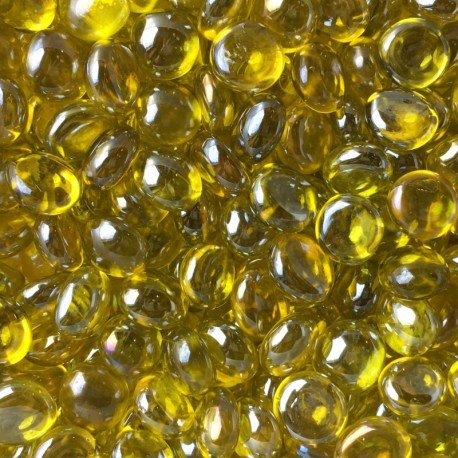 Verre Mosaique - glass mosaic -Glasmosaik-glasmozaïek-Mini Glasdruppels 9-13mm Diamantgeel - mosaicshop