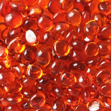 Verre Mosaique - glass mosaic -Glasmosaik-glasmozaïek-Mini Glasdruppels 9-13mm Kristaloranje - mosaicshop