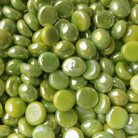 Billes de Verre Mini 9-13mm  Kiwi Irisée