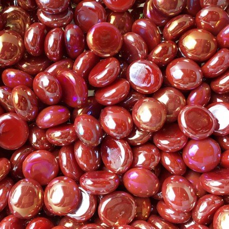 Glasnuggets 9-13mm  Opal-Rot