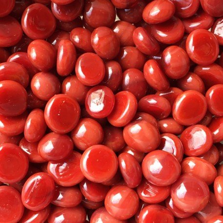 Verre Mosaique - glass mosaic -Glasmosaik-glasmozaïek-Mini Glasdruppels 9-13mm Rood - mosaicshop