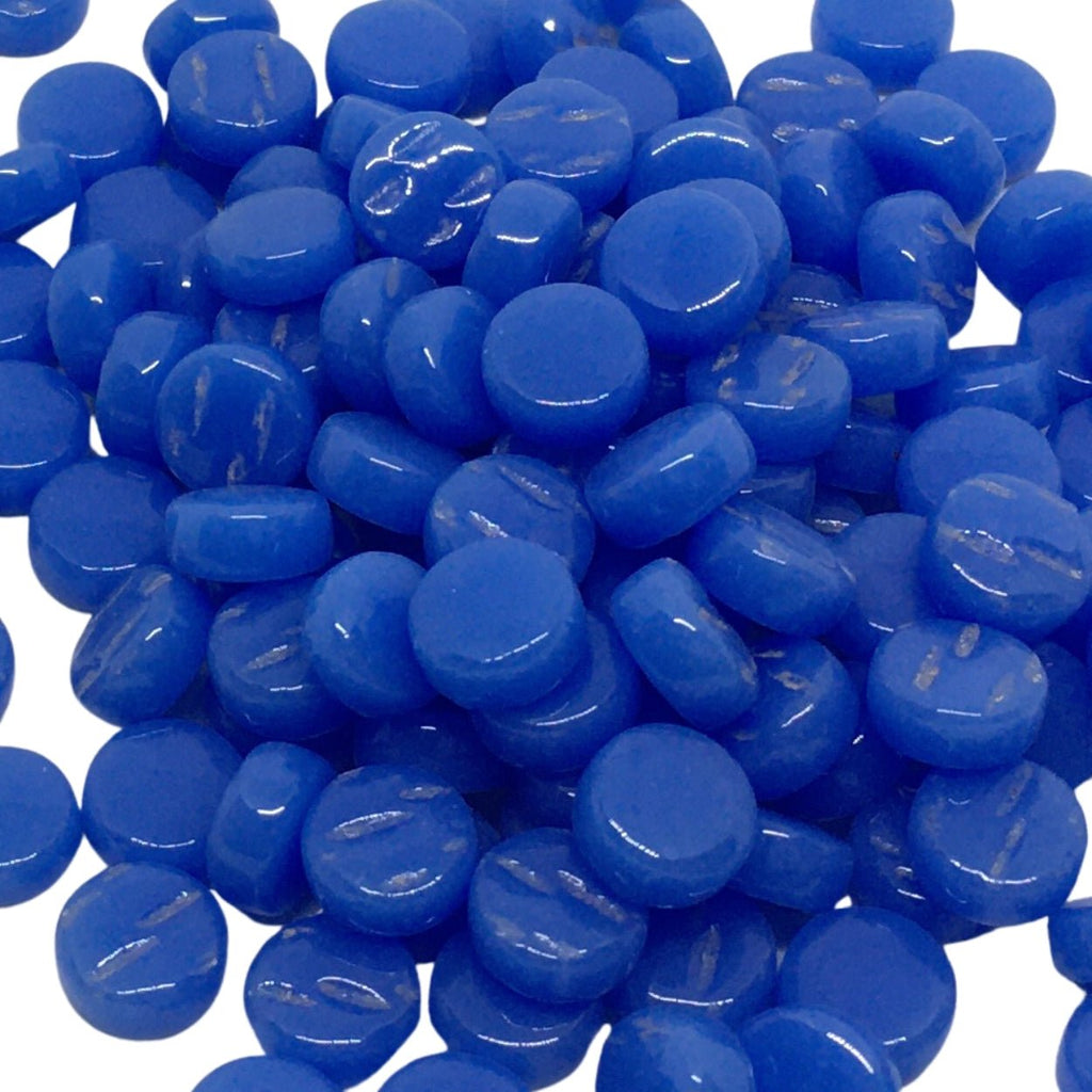 Verre Mosaique - glass mosaic -Glasmosaik-glasmozaïek-Mini Rondjes 8mm Blauw - mosaicshop