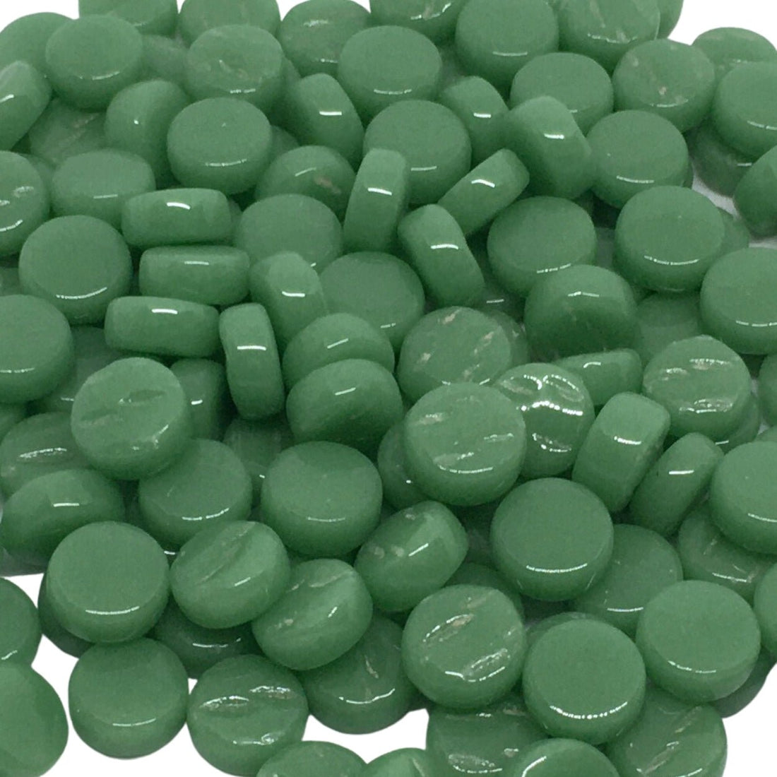Verre Mosaique - glass mosaic -Glasmosaik-glasmozaïek-Mini Rondjes 8mm Dauwgroen - mosaicshop