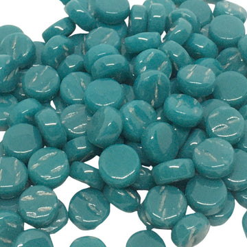 Verre Mosaique - glass mosaic -Glasmosaik-glasmozaïek-Mini Rondjes 8mm Donker Cyaan - mosaicshop