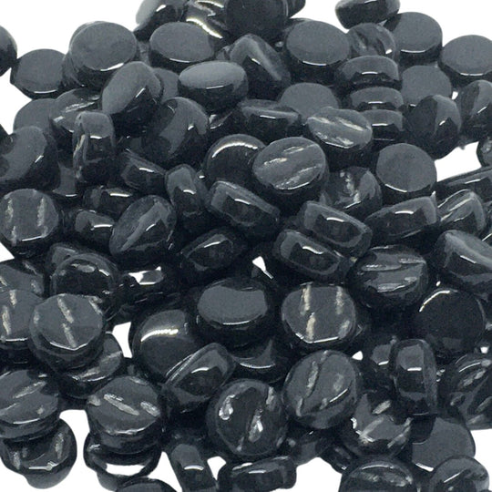 Mini Pastilles De Verre 8mm Noir Opale