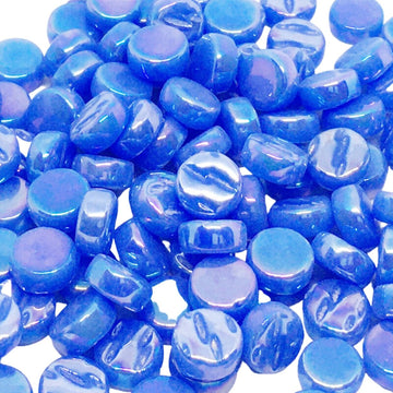 Verre Mosaique - glass mosaic -Glasmosaik-glasmozaïek-Mini Rondjes Parelmoer 8mm Blauw - mosaicshop